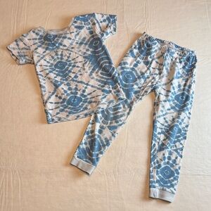 Burt's Bees Kids Blue White Tie Dye Cotton Pajama Set Size 5T